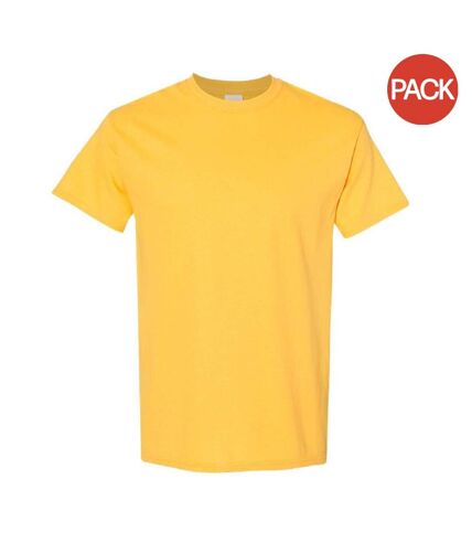 Lot de 5  t-shirts manches courtes hommes jaune Gildan