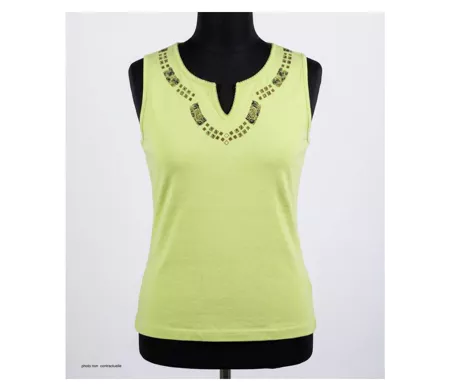 MAYFLOWER PF062V - Débardeur vert 100% coton pour femme : fraîcheur et confort quotidien