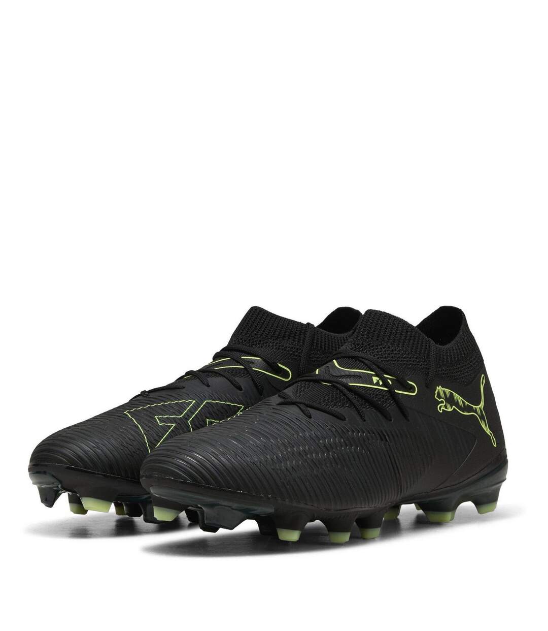 Mens Future 8 Match Firm Ground Football Boots  Black Yellow Fizz Puma-1