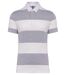 Polo rugby rayé manches courtes - Homme - K286 - gris oxford et blanc