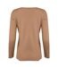 Womens/ladies mila stripe ribbed organic long-sleeved t-shirt caramel Weird Fish