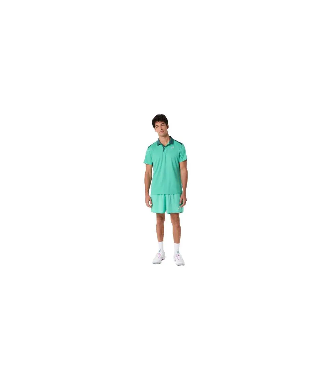 Mens Lightweight Tennis Polo Shirt Green Asics-1