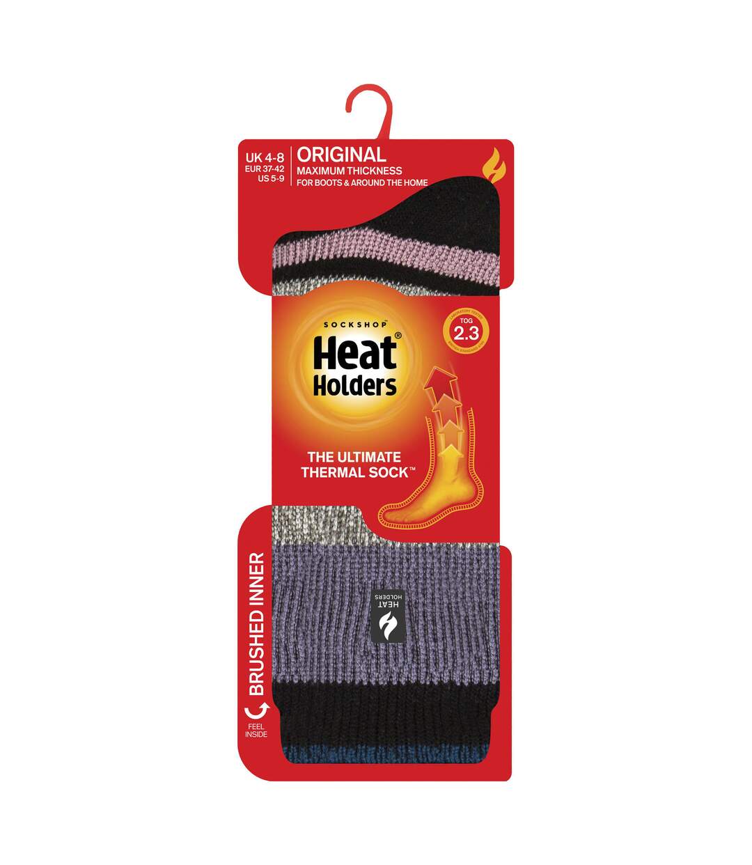 Heat Holders - Chaussettes thermiques à rayures mixtes pour dames-2