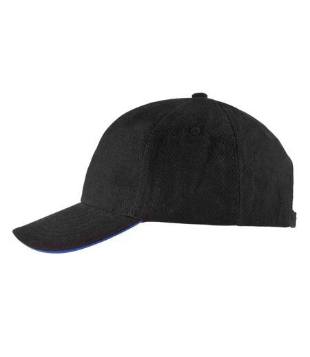 Casquette de baseball buffalo unisexe noir/bleu roi SOLS