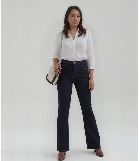 Jean Femme évasé noir - Taille Haute - Confort et Style - Grande Taille