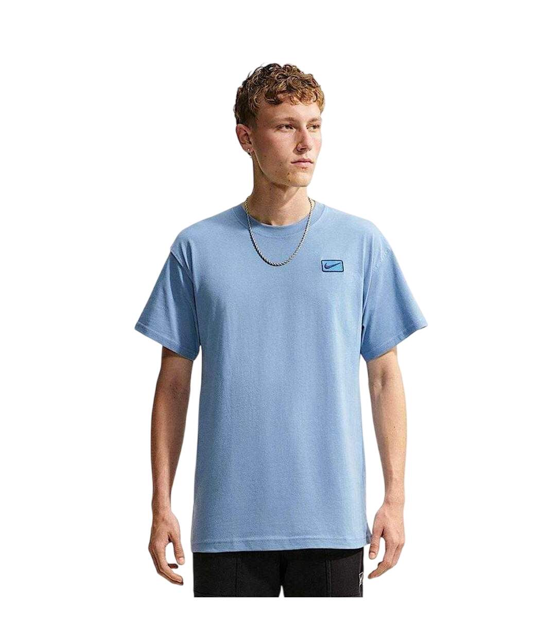 T-shirt Régulier À Col Ras Du Cou Et Manches Courtes  Bleu Nike-1