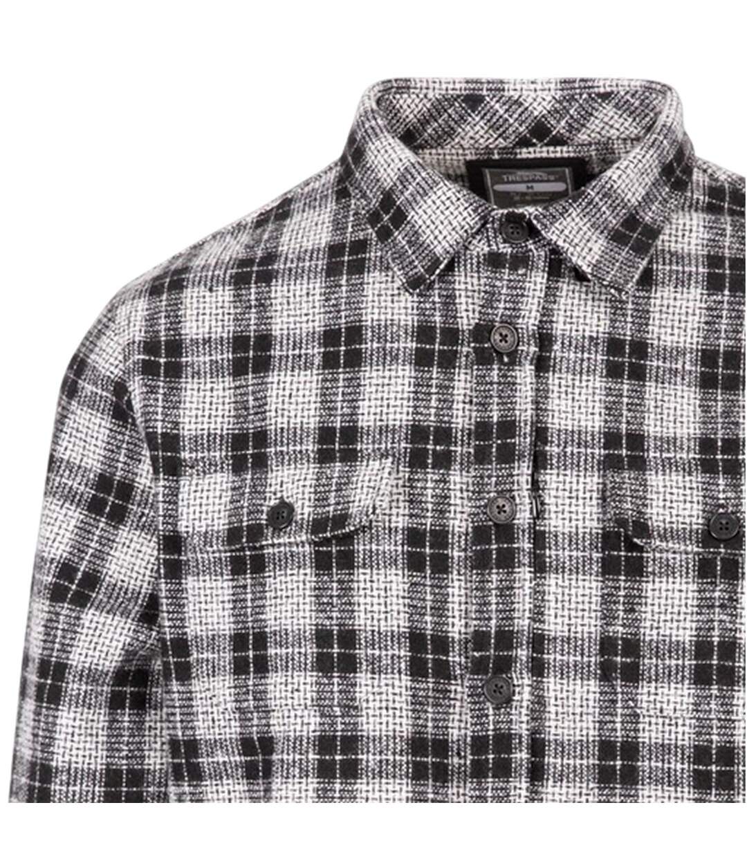 Chemise Manches Longues Motif/style À Carreaux Portlaw Homme Noir Blanc À Carreaux Trespass-3