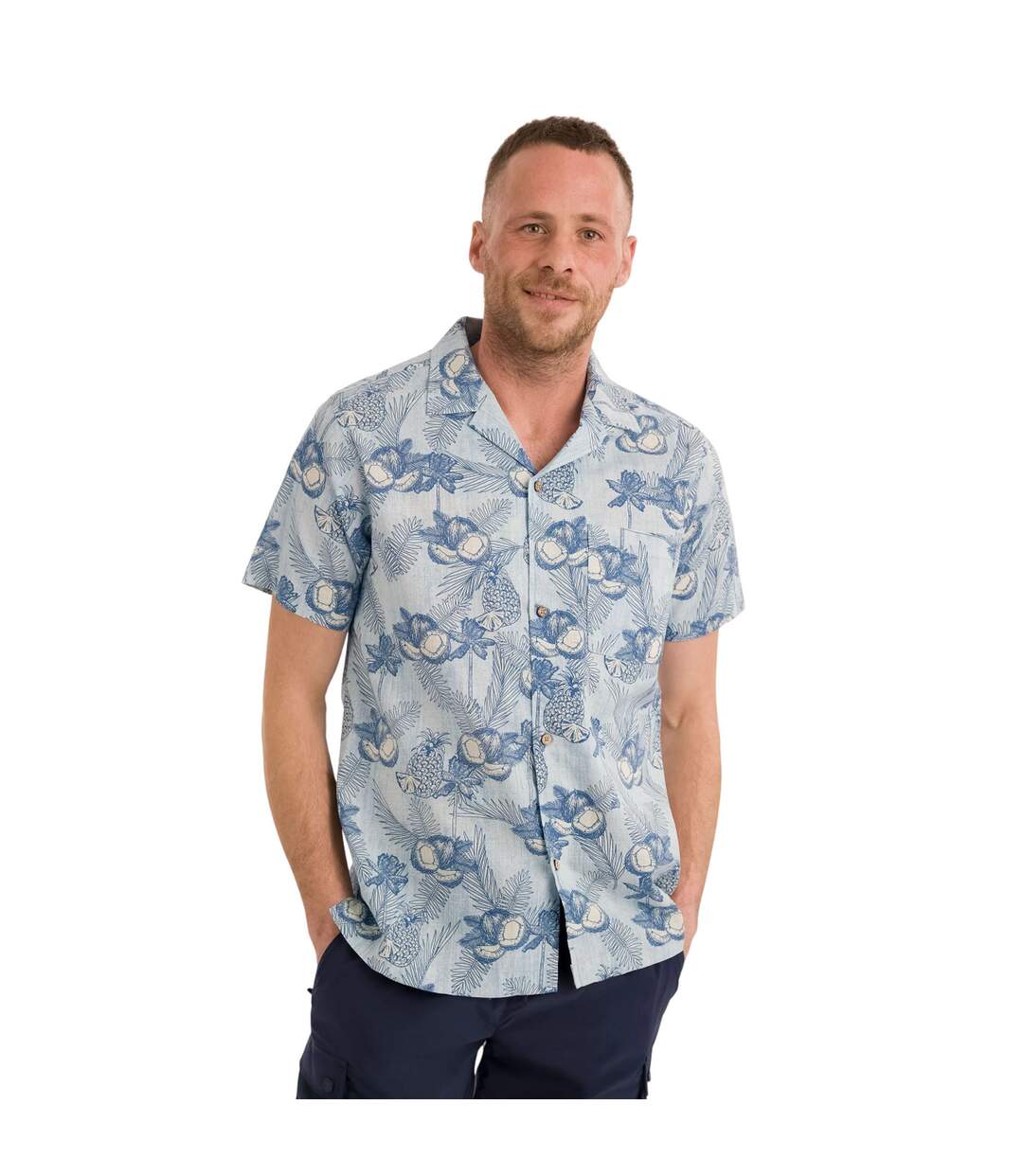 Chemise Décontracté Motif/style Imprimé Hart Homme Bleu Brumeux Trespass-3