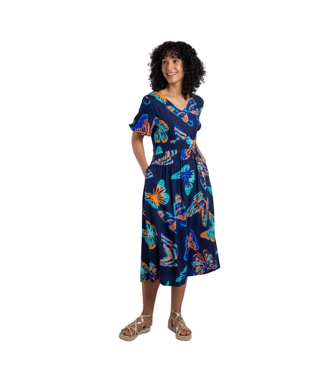 Robe Mi-longue Dilsha Femme Bleu Foncé Weird Fish-3