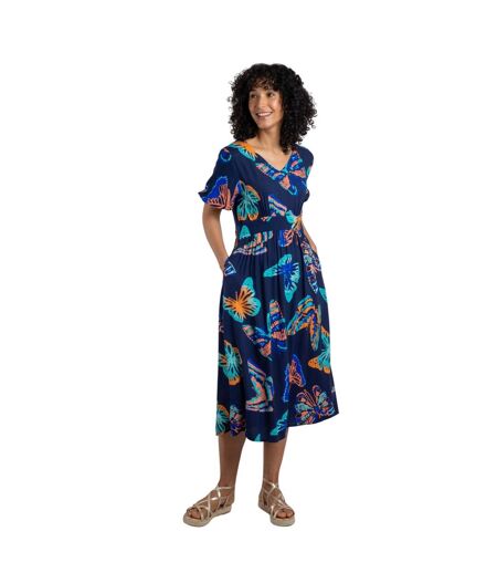 Robe Mi-longue Dilsha Femme Bleu Foncé Weird Fish