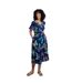 Robe Mi-longue Dilsha Femme Bleu Foncé Weird Fish-3