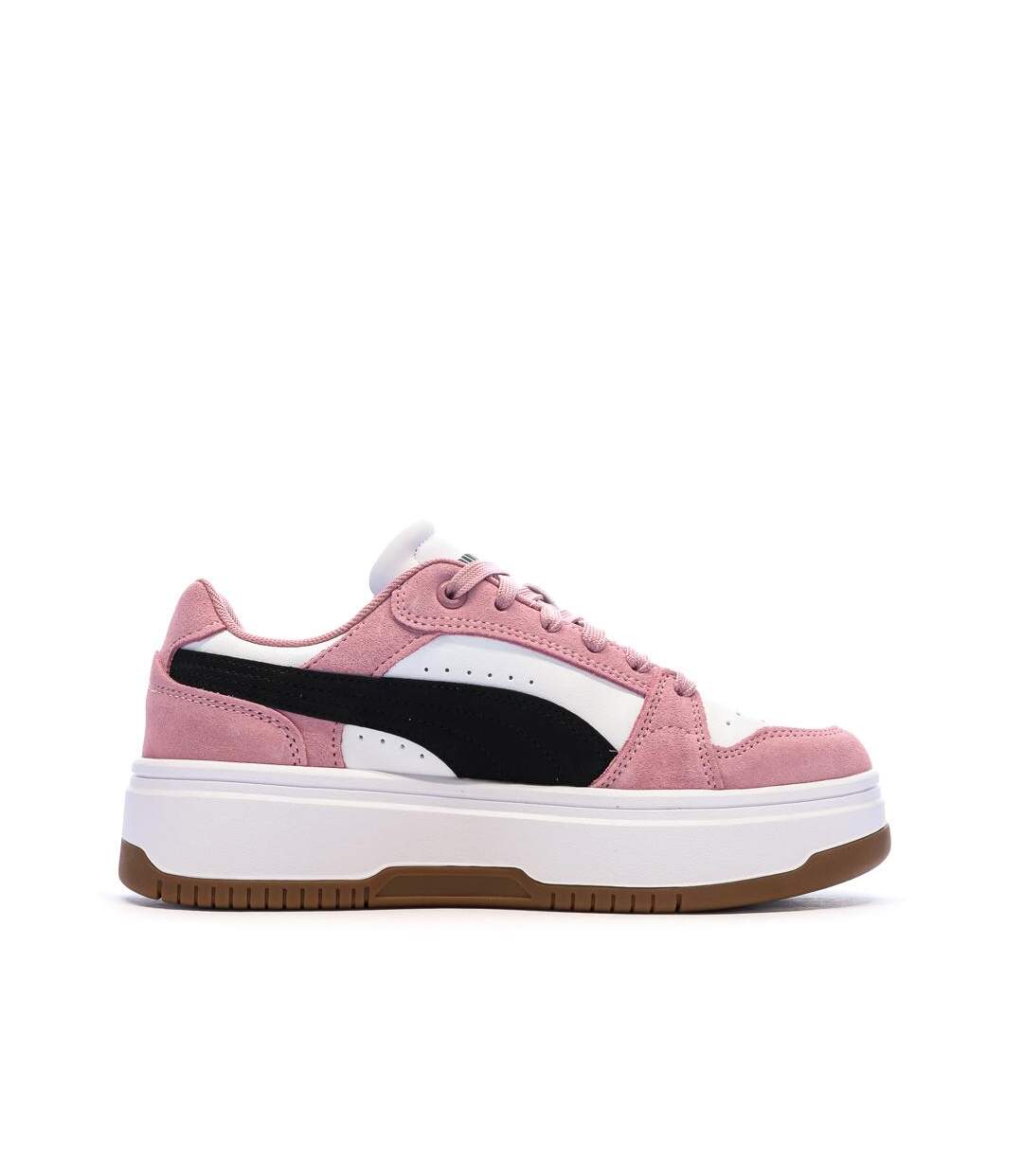Baskets blanches/roses/noires femme puma rebound low-2