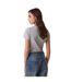 Womens/ladies Triangle Logo Cotton Blend Slim Short-sleeved T-shirt Light Melange Guess-3