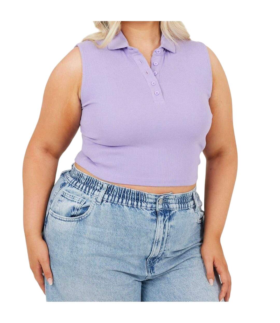 Haut Court Sans Manches Femme Rose Violet Brave Soul-2