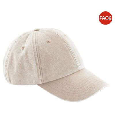 Lot de 2  casquettes adulte beige Beechfield