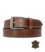 Ceinture en cuir marron foncé pour homme - élégance décontractée en vachette véritable-1