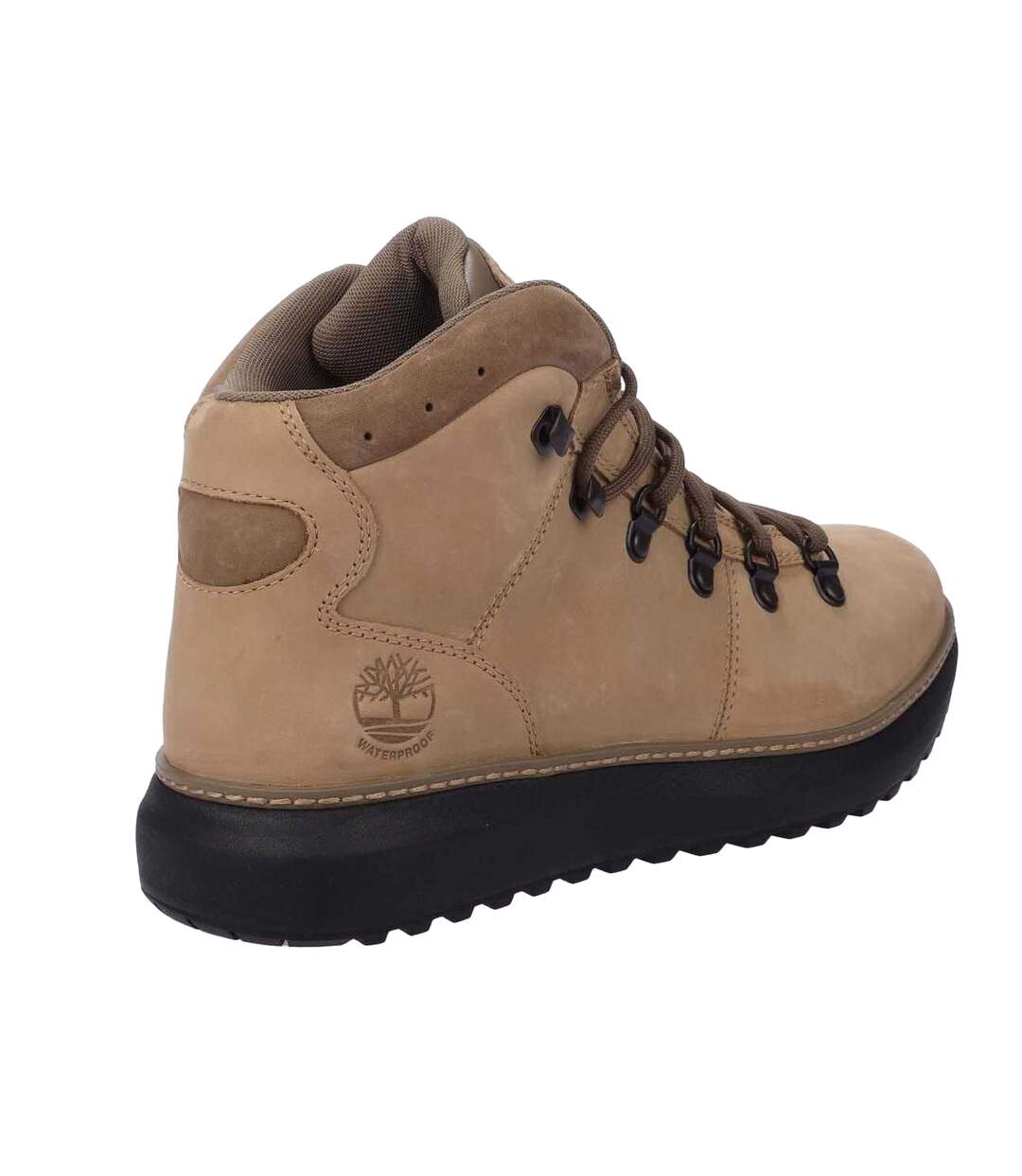 Mens Hudson Road Full Grain Leather Mid Cut Waterproof Boots Beige Timberland-2