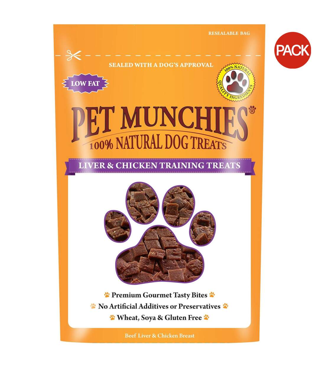 Pack of 8  Dog training treats  50g brown Pet Munchies-1