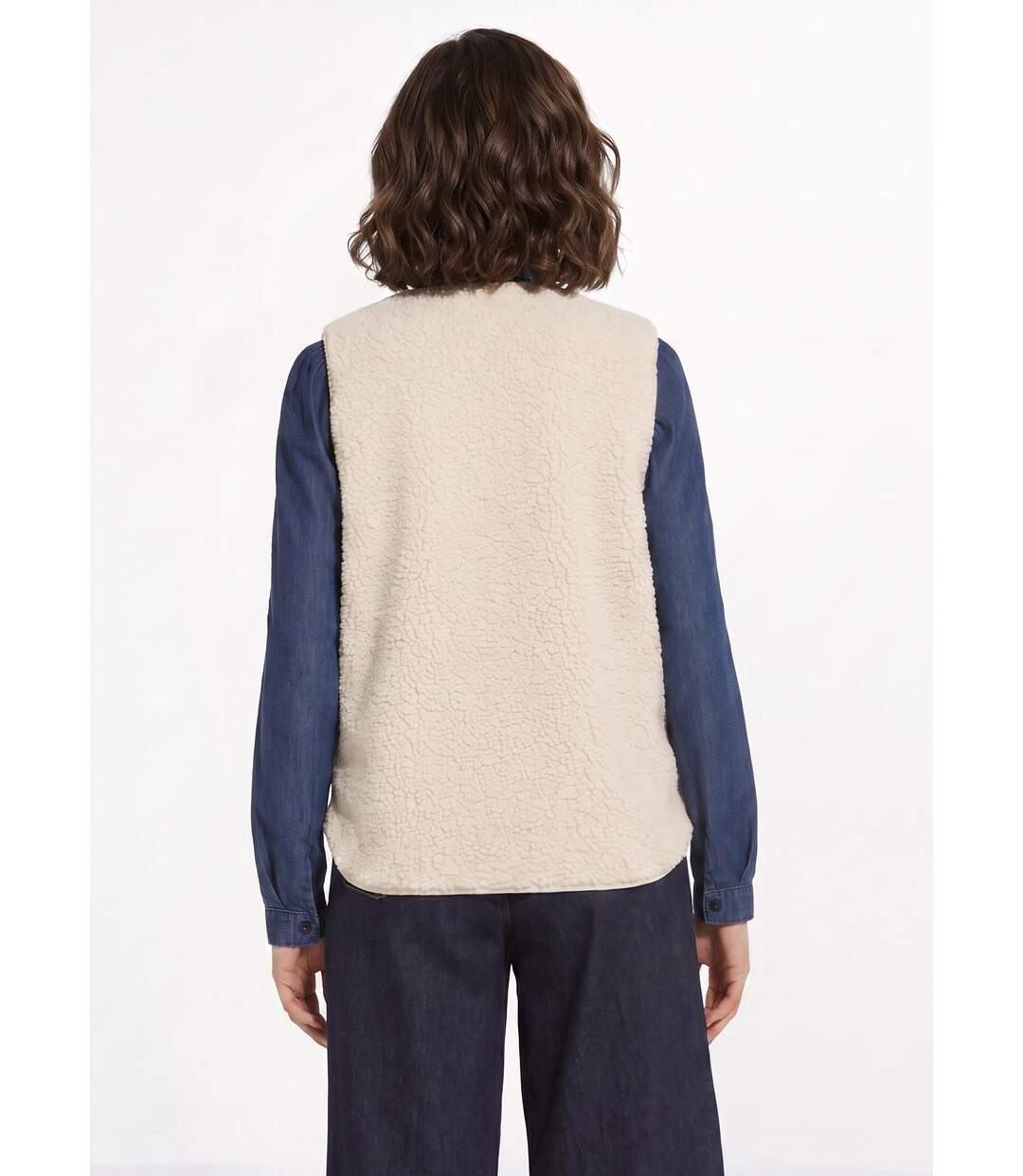 Veste sans manches en sherpa intérieur velouté-2
