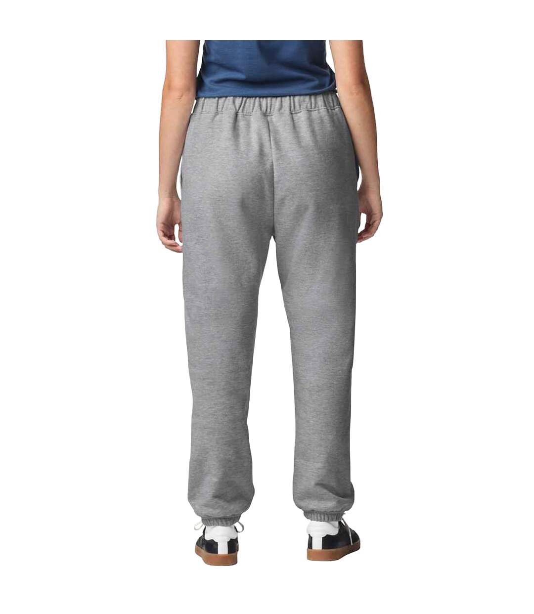 Mens midweight pocket jogging bottoms sport grey Gildan-2