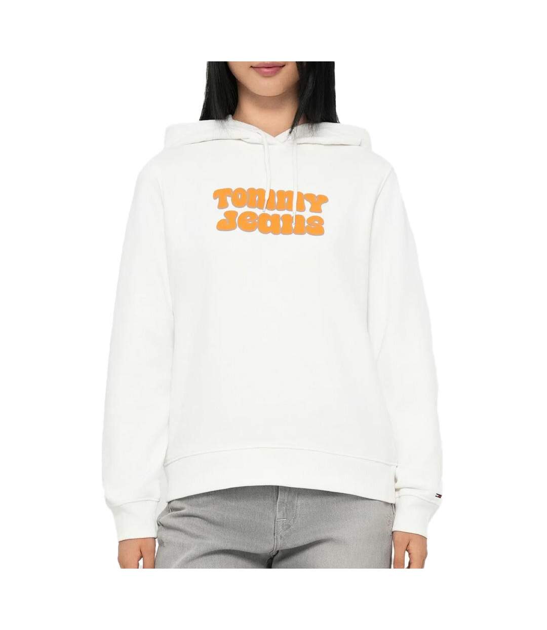 Sweat ecru femme tommy hilfiger logo 2-1