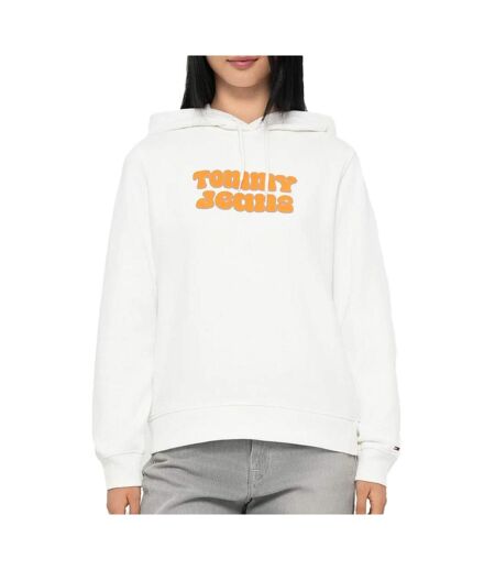 Sweat ecru femme tommy hilfiger logo 2