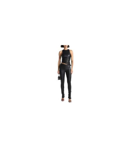 Womens/ladies Asymmetric Racer Top Black Maniere De Voir