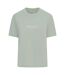 Womens/ladies Essentials Logo Boyfriend T-shirt Sage Green Blank Essentials-2