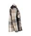 Mens Customised Checked Pile Shirt Dark Sand Mascot-4