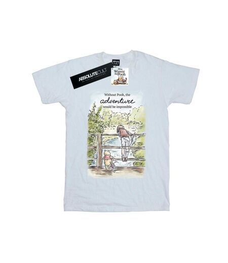 Disney Femme/Les femmes Winnie The Pooh Adventure Cotton Boyfriend T-Shirt (Blanc) - UTBI47401