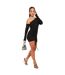 Robe Courte 1 Épaule Motif/style Superposé Femme Noir Missy Empire-4