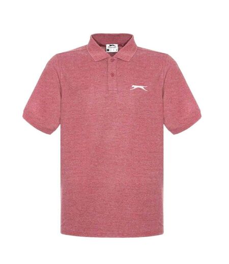 Polo Motif/style Logo Brodé Homme Bordeaux Chiné Slazenger