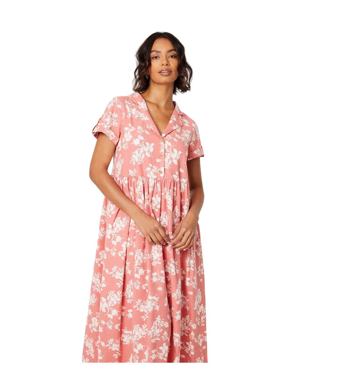 Robe chemisier mi-longue femme rose Dorothy Perkins-3