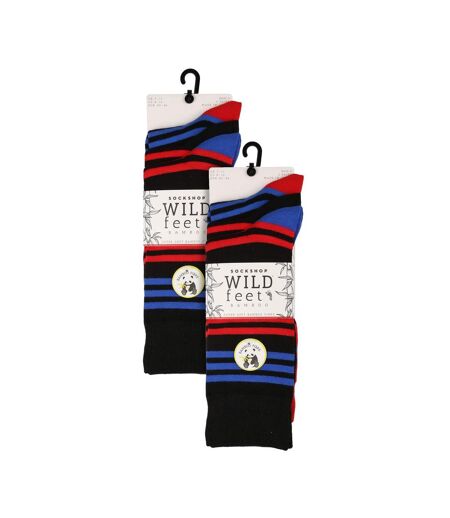 6 Pairs Mens Multipack Bamboo Dress Socks with Stylish Stripes and Polka Dots