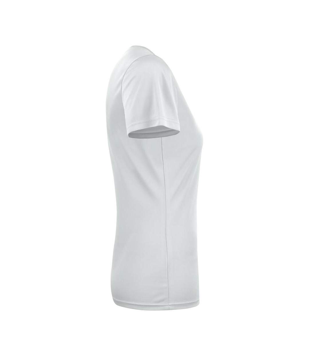 Womens/ladies Run T-shirt White Printer RED-3