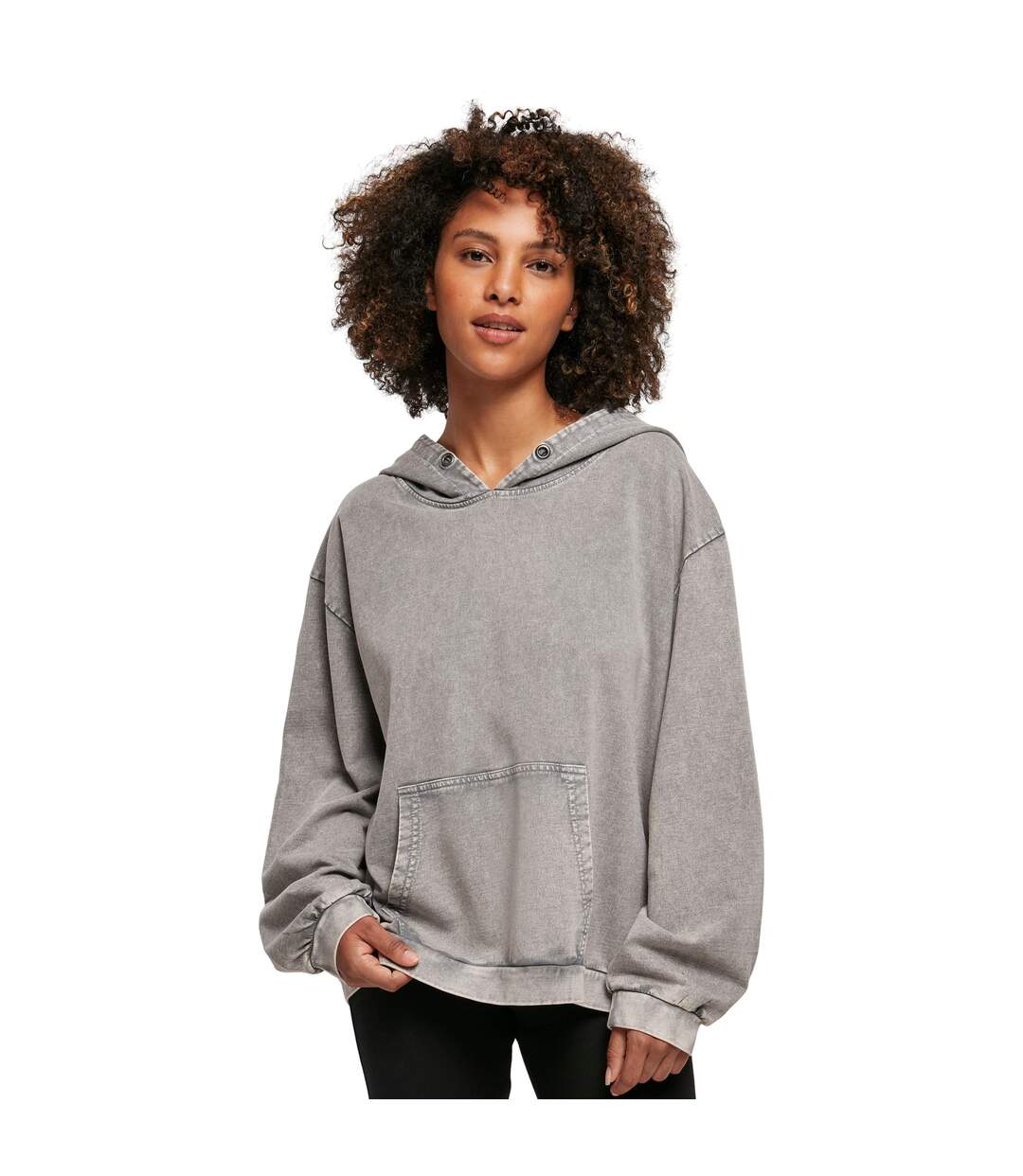 Sweat À Capuche Femme Anthracite Build Your Brand-1