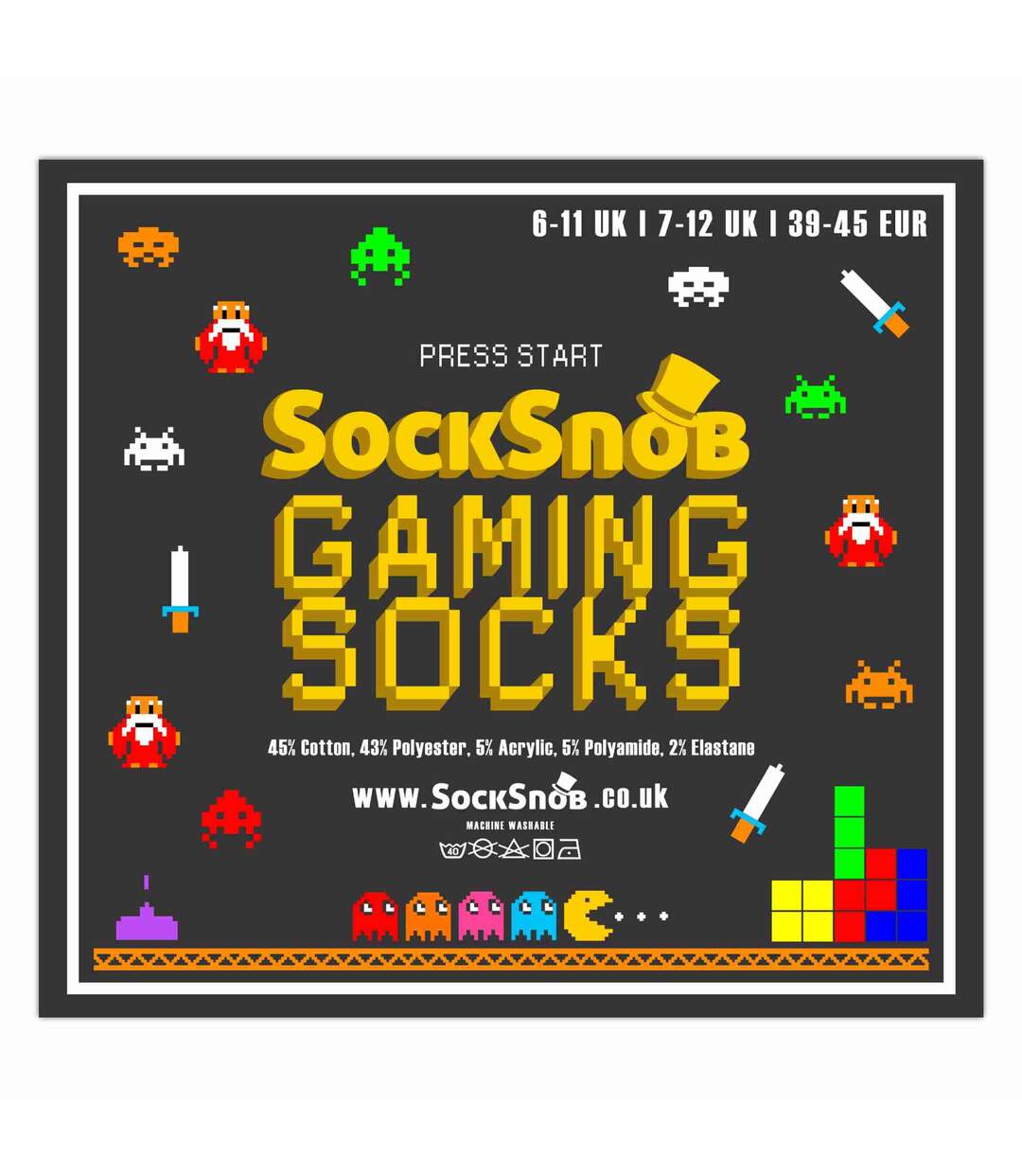 3 Pack Mens Retro Gaming Funky Novelty Video Game Socks-2