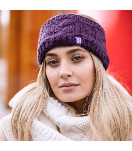 Heat Holders - Femme Tricot Large Polaire Chaud Hiver Cache Oreilles Bandeau