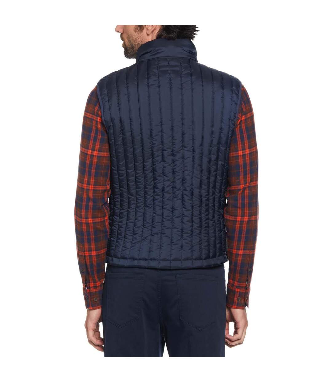 Mens Vertical Quilted Gilet Navy Original Penguin-2