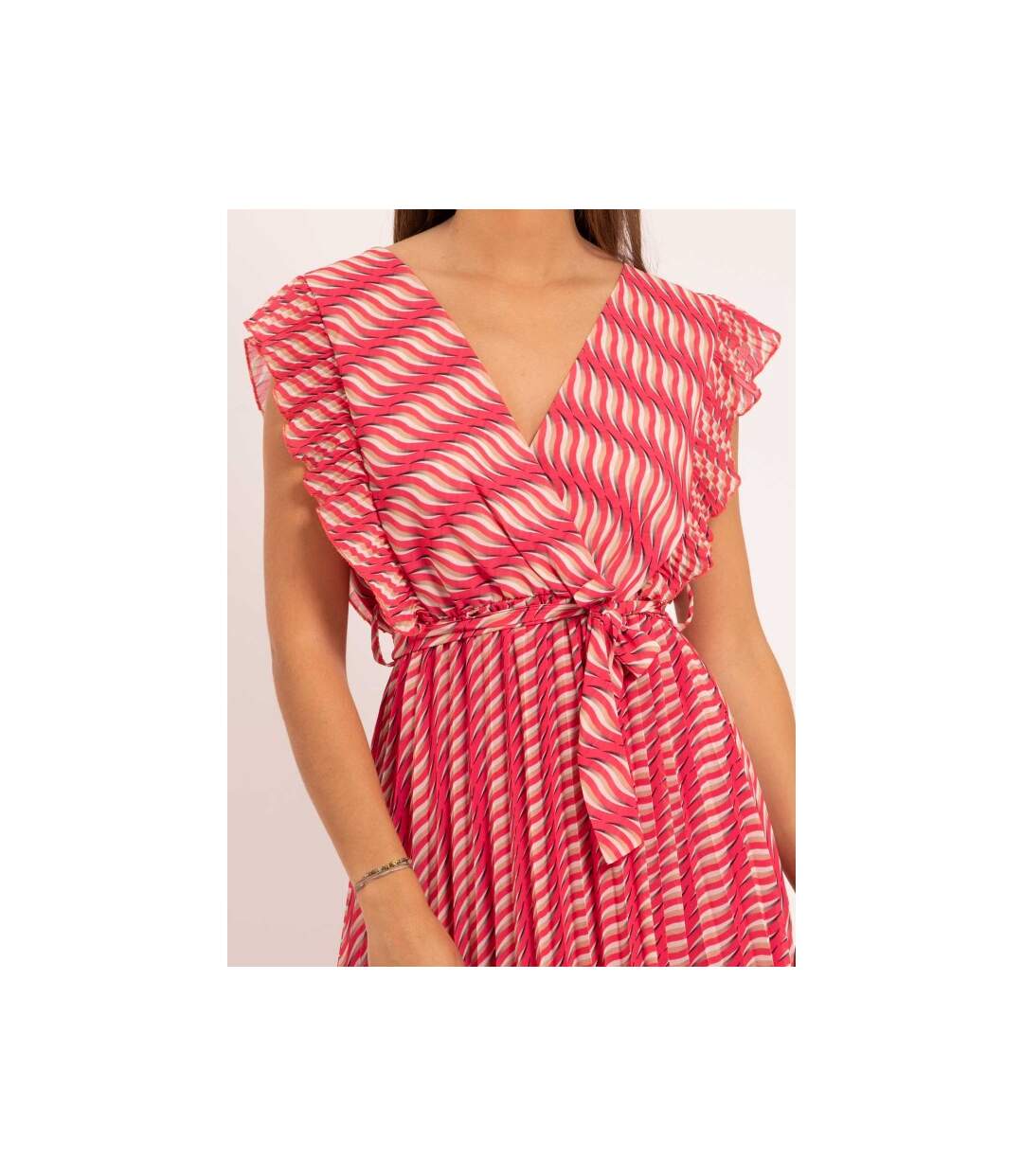 Robe longue plissée motifs IRINA - Dona X Lisa-3