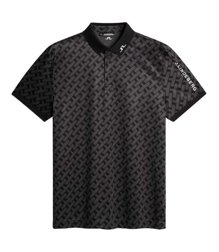 Mens Ikat Collared Polo Shirt Black J.Lindeberg