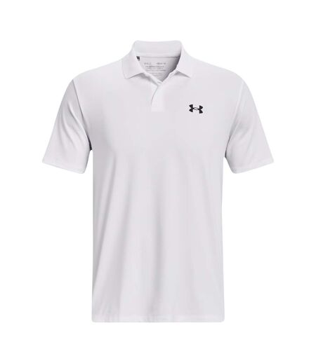 Mens Performance Breathable Athletic Polo Shirt White Under Armour