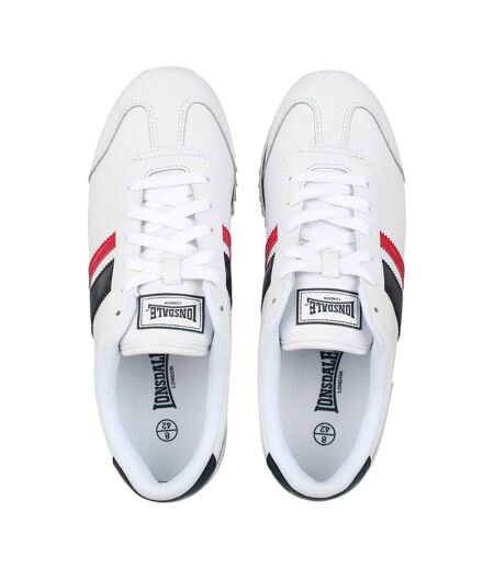 Baskets Motif/style À Rayures Russell Classic Homme Blanc Bleu Marine Rouge Lonsdale