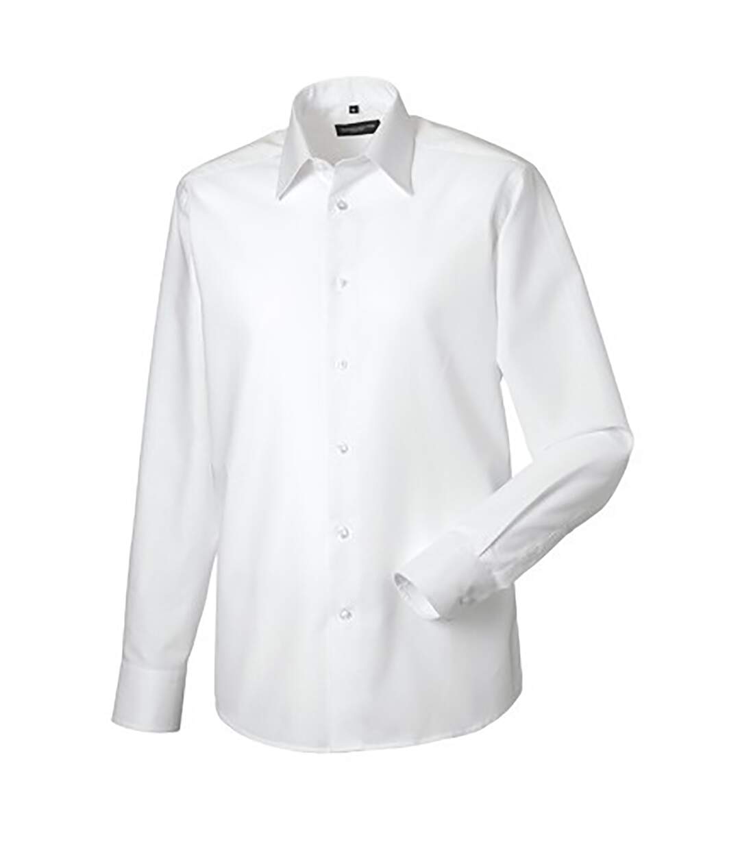 Collection mens long sleeve easy care tailored oxford shirt white Russell-1