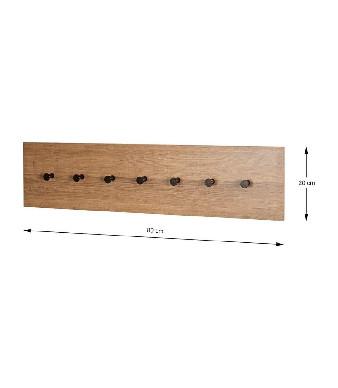 Patère Murale Miranda 80cm Chêne Foncé & Noir-4