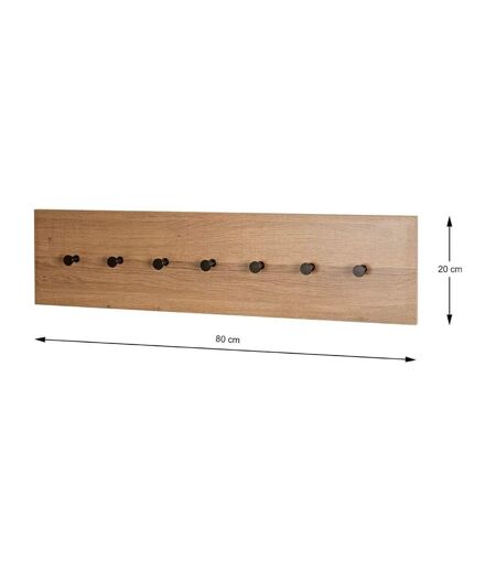 Patère Murale Miranda 80cm Chêne Foncé & Noir