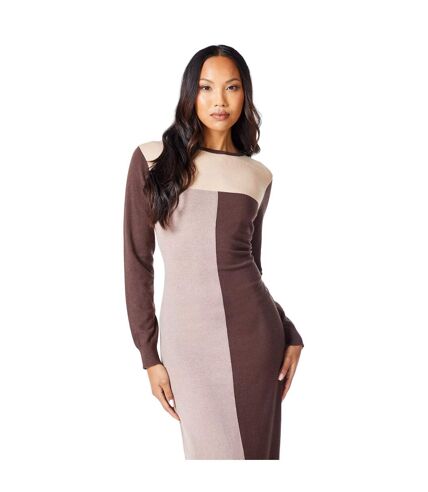 Robe mi-longue femme chocolat Principles