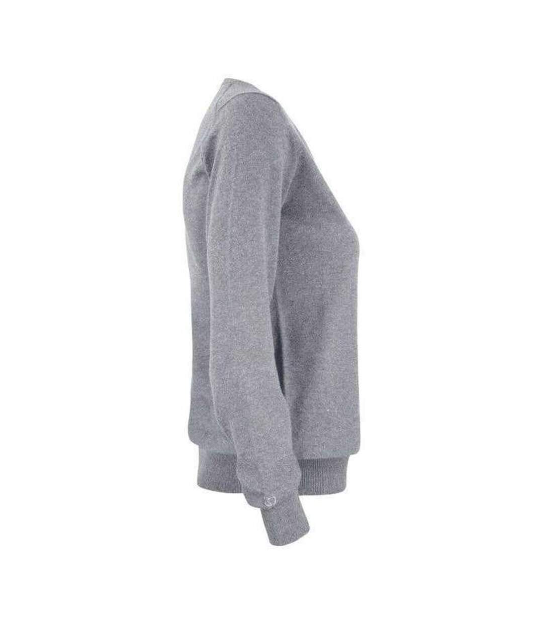 Womens/ladies Oakville Knitted Sweatshirt Grey Melange Cutter & Buck-4