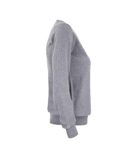 Womens/ladies Oakville Knitted Sweatshirt Grey Melange Cutter & Buck