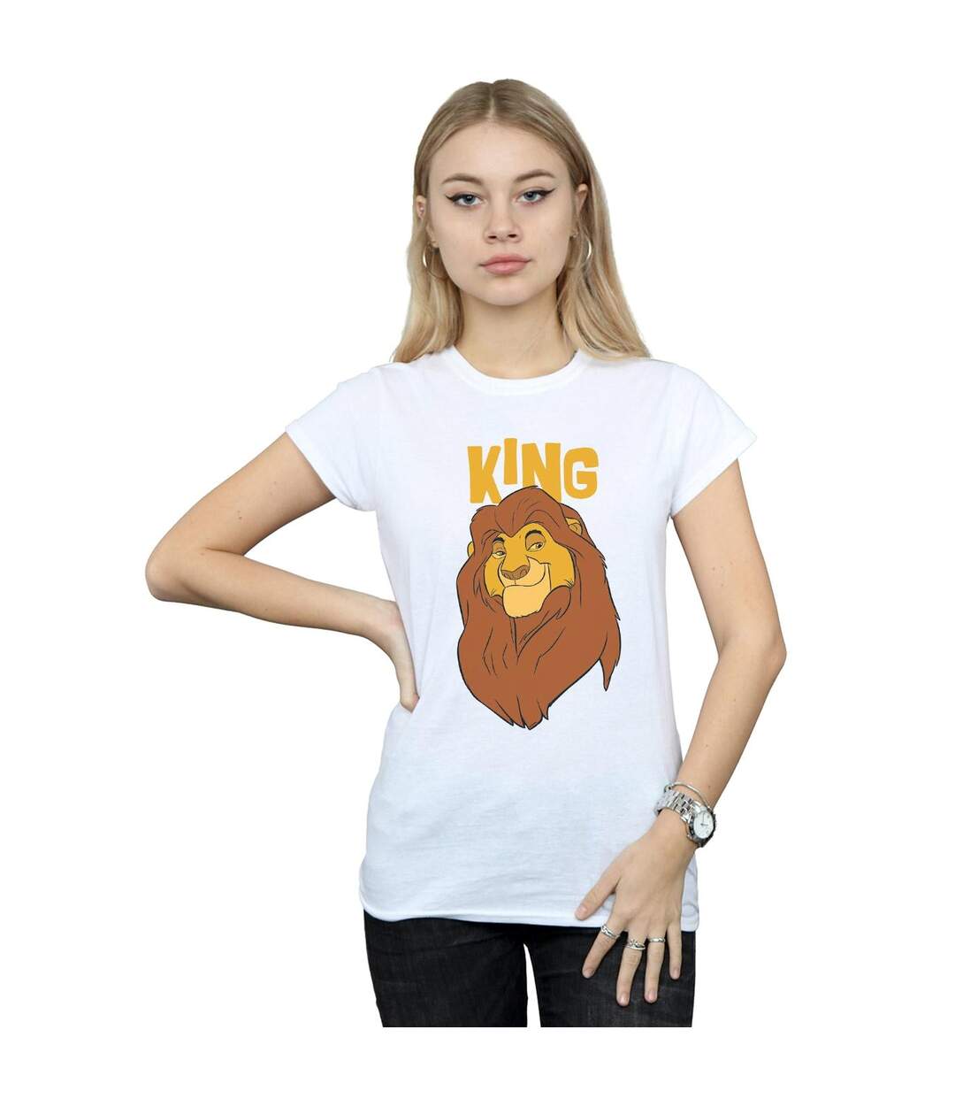 Disney - T-shirt THE LION KING MUFASA KING - Femme (Blanc) - UTBI25206-2